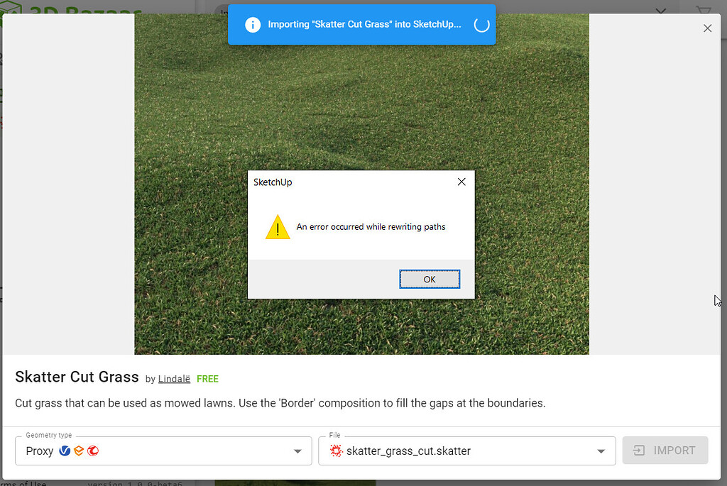 Error while changing paths in 3D Bazaar - Bug reports - Lindalë forums