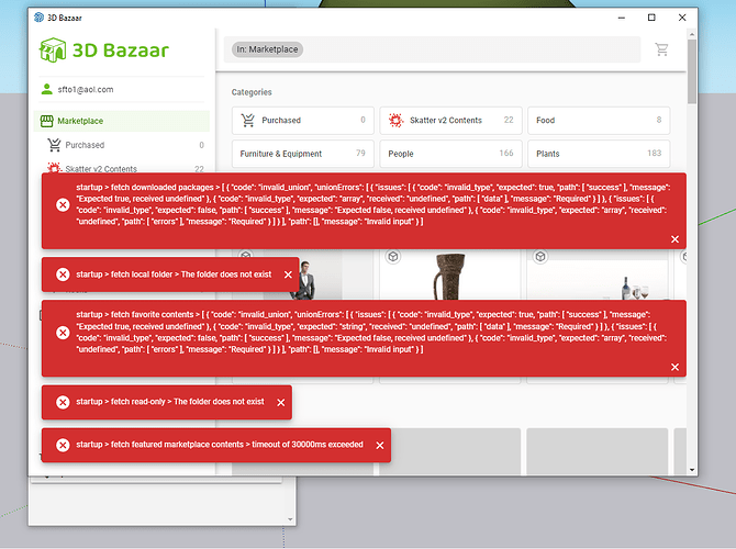 skatter-Bazaar error message